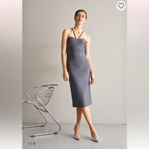 HERVE LEGER Icon Strappy Sweetheart Midi Dress NWT Size S